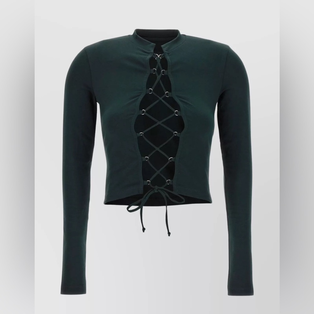 Heron Preston Black Lace-Up Crop Top